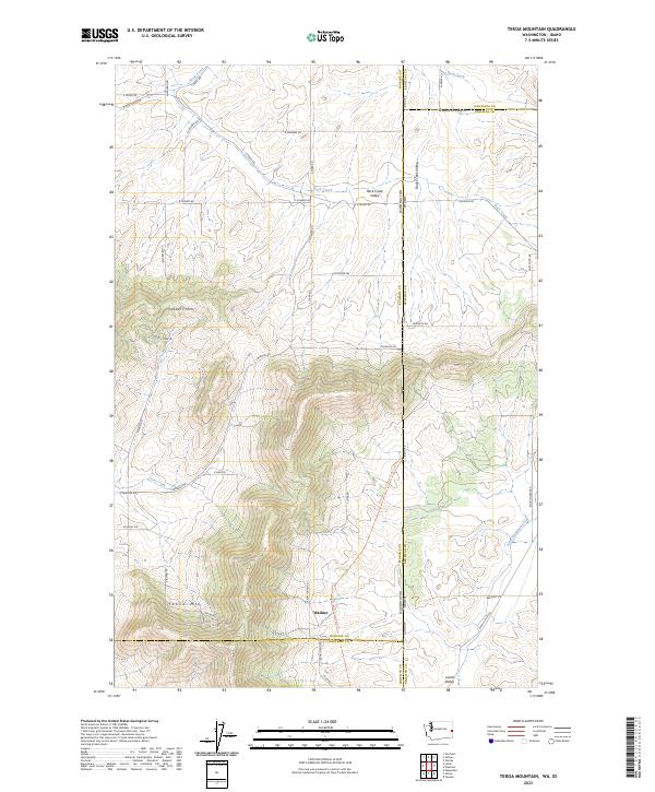 US Topo 7.5-minute map for Tekoa Mountain WAID