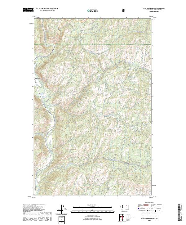 US Topo 7.5-minute map for Thirteenmile Creek WA