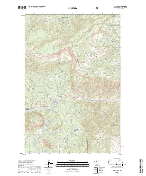 US Topo 7.5-minute map for Tieton Basin WA