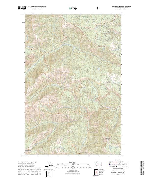 US Topo 7.5-minute map for Timberwolf Mountain WA