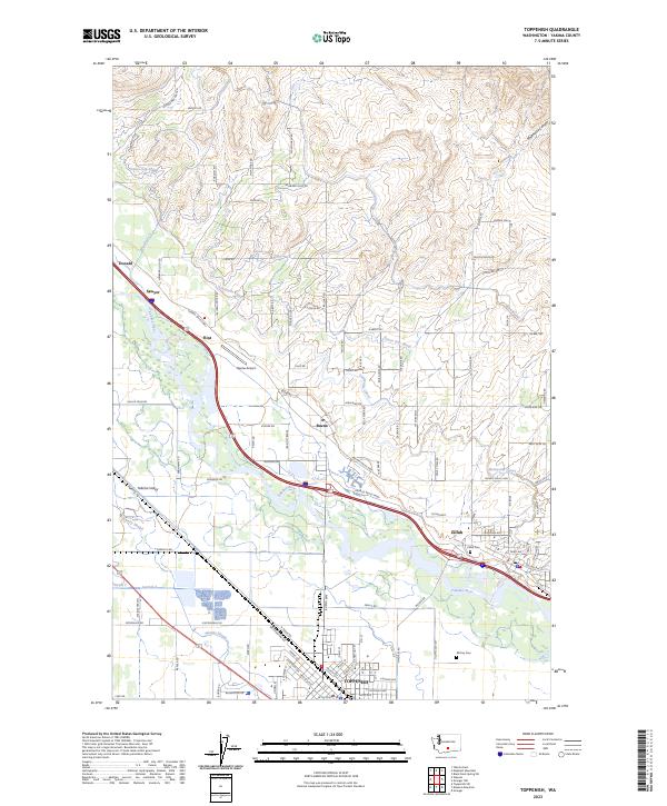 US Topo 7.5-minute map for Toppenish WA