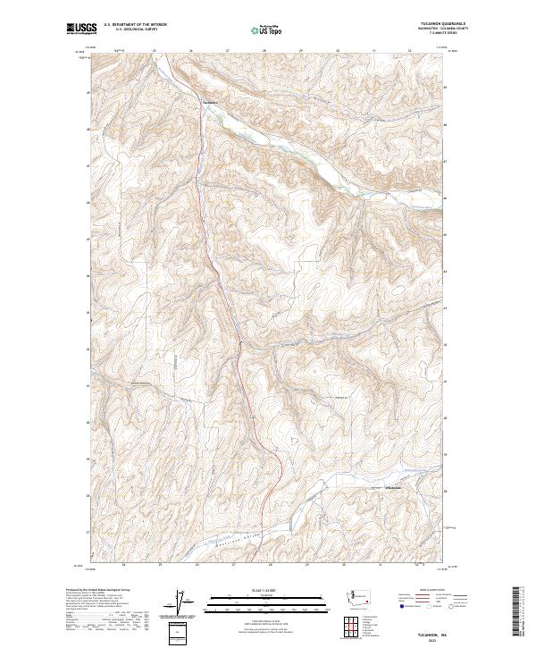 US Topo 7.5-minute map for Tucannon WA