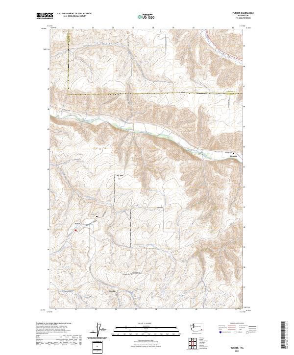 US Topo 7.5-minute map for Turner WA