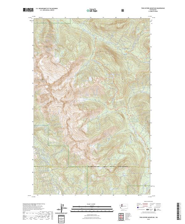 US Topo 7.5-minute map for Twin Sisters Mountain WA