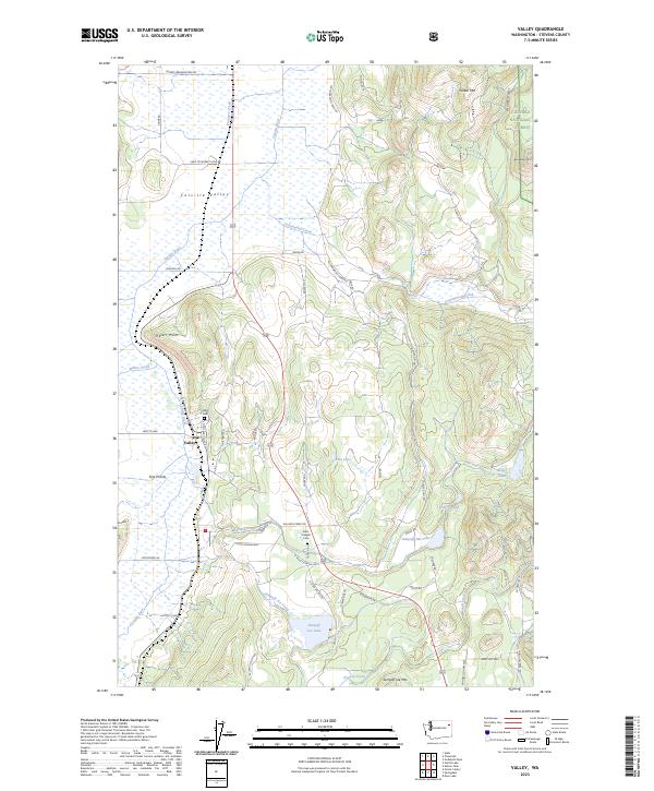 US Topo 7.5-minute map for Valley WA