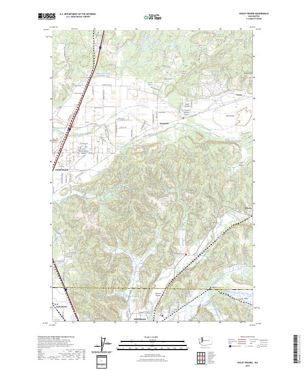 US Topo 7.5-minute map for Violet Prairie WA