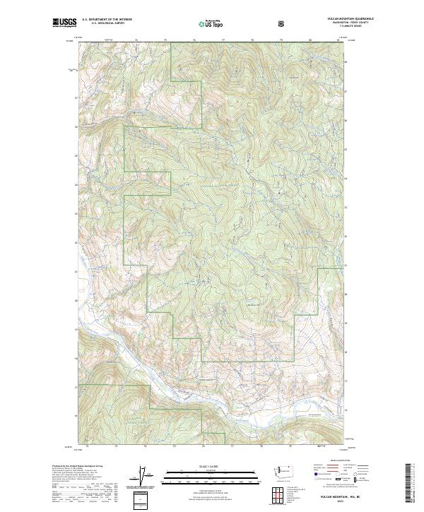 US Topo 7.5-minute map for Vulcan Mountain WABC