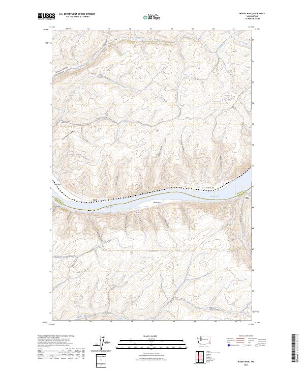 US Topo 7.5-minute map for Wades Bar WA