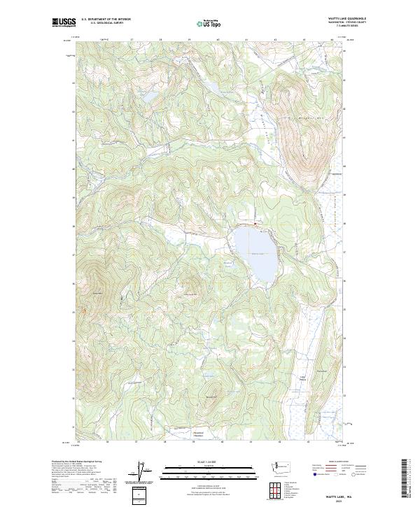 US Topo 7.5-minute map for Waitts Lake WA