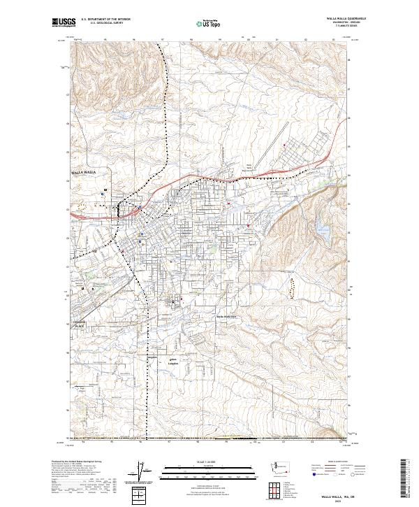 US Topo 7.5-minute map for Walla Walla WAOR