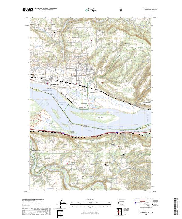 US Topo 7.5-minute map for Washougal WAOR