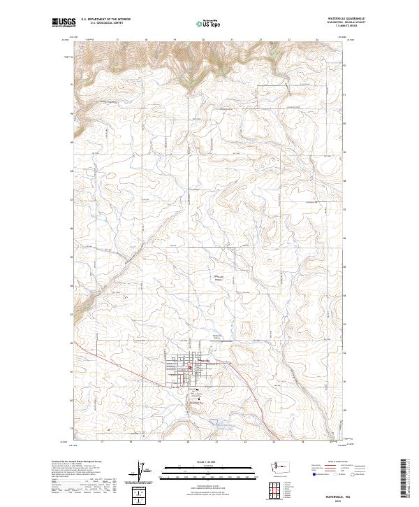 US Topo 7.5-minute map for Waterville WA