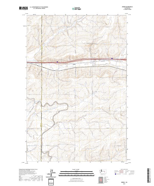 US Topo 7.5-minute map for Weber WA