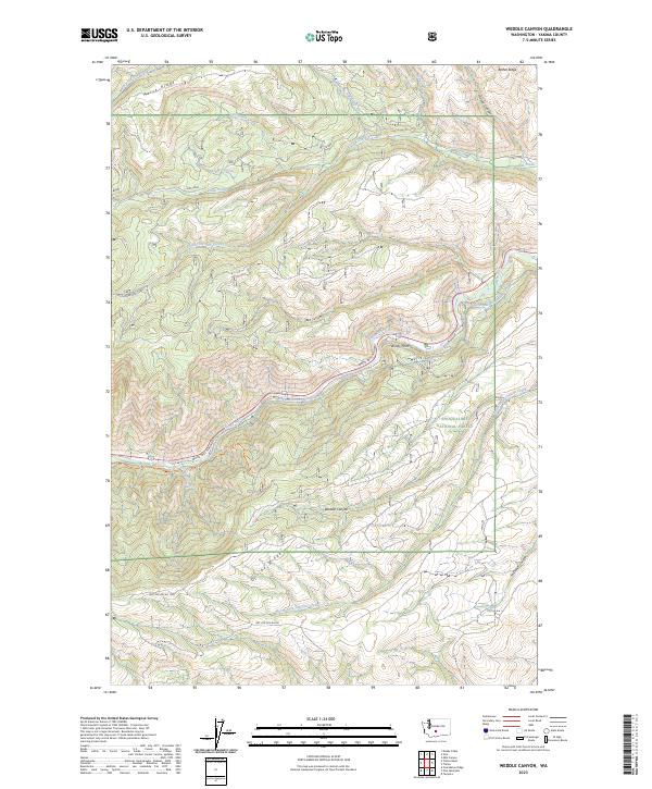 US Topo 7.5-minute map for Weddle Canyon WA