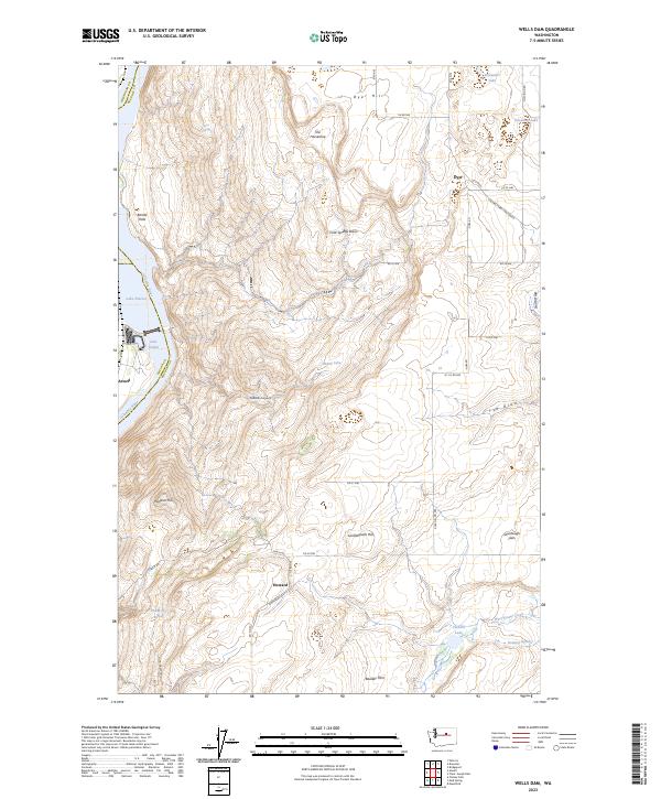 US Topo 7.5-minute map for Wells Dam WA