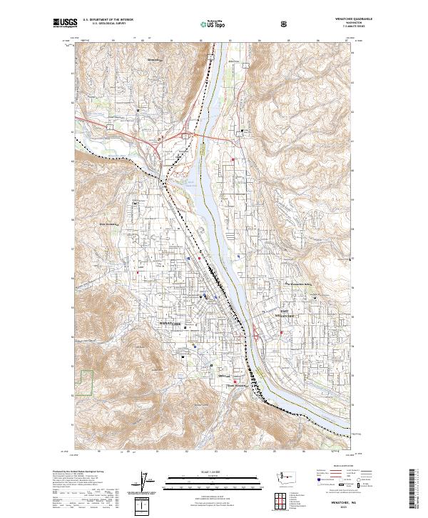 US Topo 7.5-minute map for Wenatchee WA