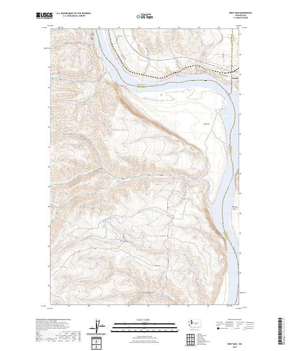 US Topo 7.5-minute map for West Bar WA