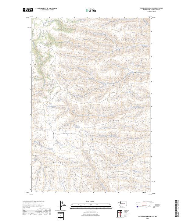 US Topo 7.5-minute map for Whiskey Dick Mountain WA