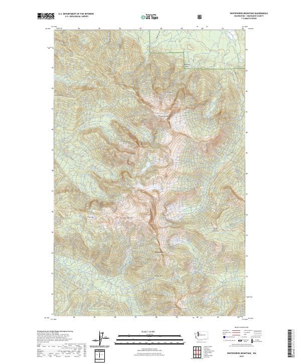 US Topo 7.5-minute map for Whitehorse Mountain WA