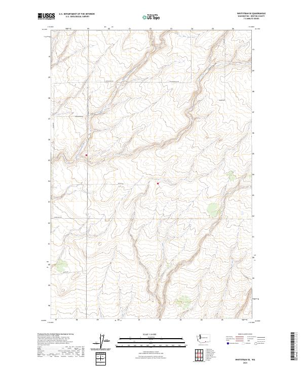 US Topo 7.5-minute map for Whitstran SE WA