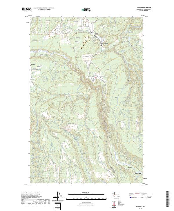 US Topo 7.5-minute map for Wilkeson WA – American Map Store