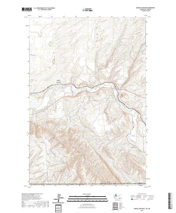 US Topo 7.5-minute map for Zangar Junction WAOR