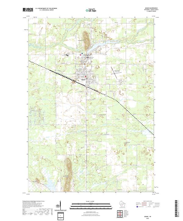 US Topo 7.5-minute map for Adams WI