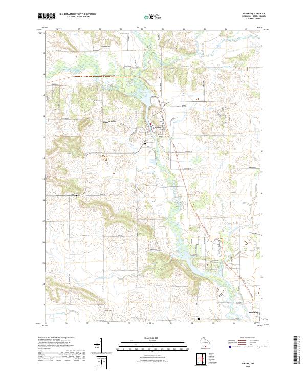 US Topo 7.5-minute map for Albany WI