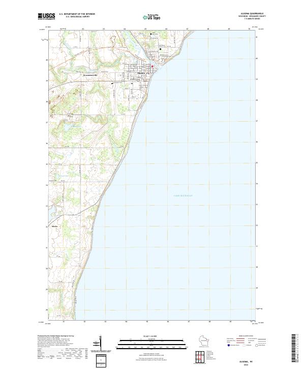 US Topo 7.5-minute map for Algoma WI