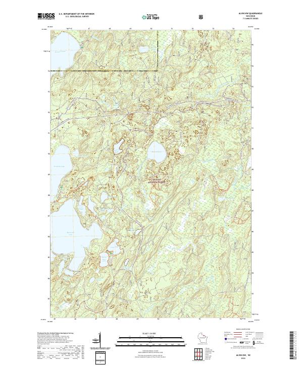 US Topo 7.5-minute map for Alvin NW WI