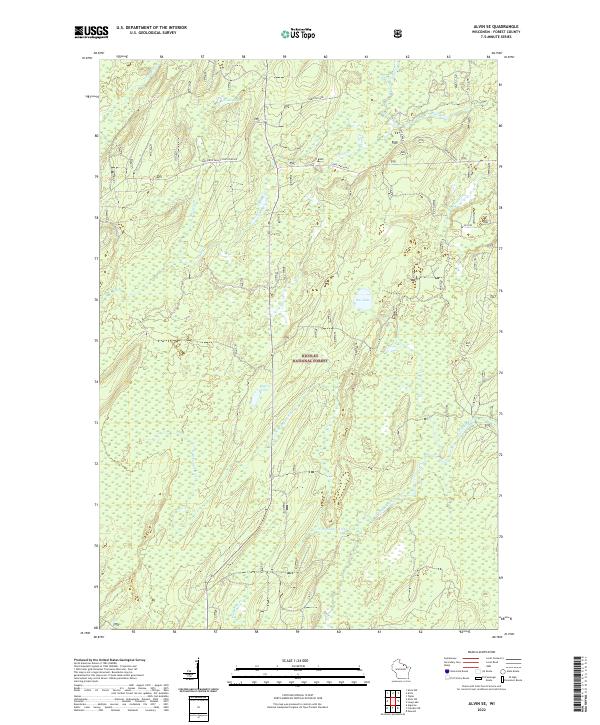 US Topo 7.5-minute map for Alvin SE WI