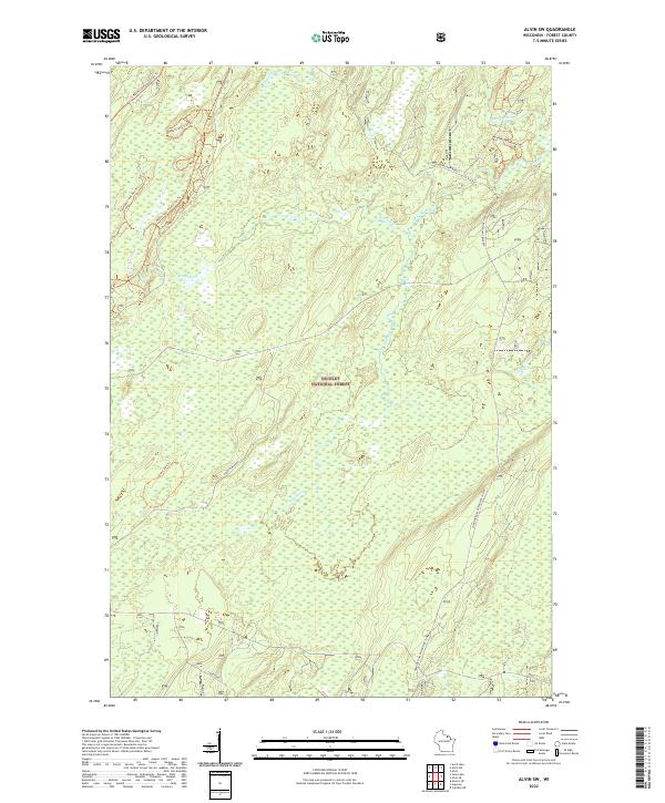 US Topo 7.5-minute map for Alvin SW WI