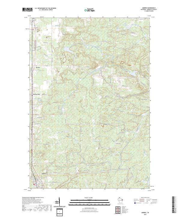 US Topo 7.5-minute map for Amberg WI