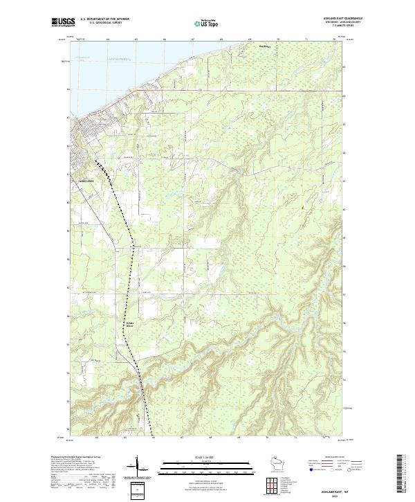 US Topo 7.5-minute map for Ashland East WI