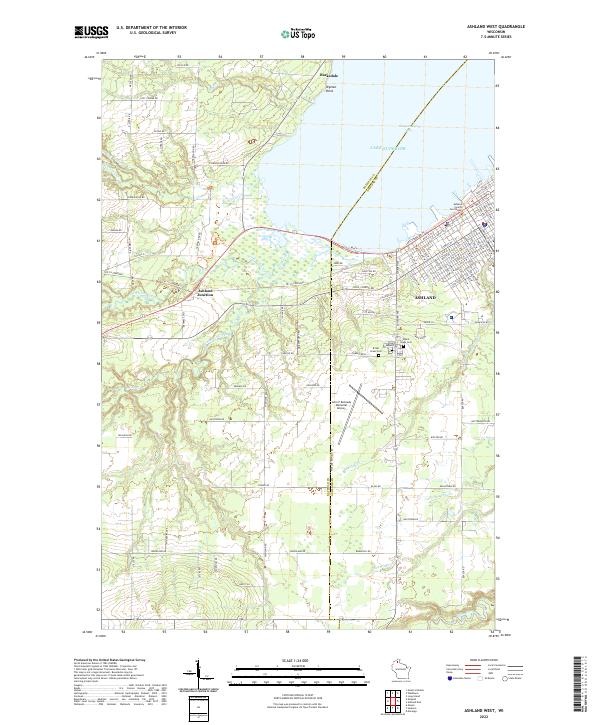 US Topo 7.5-minute map for Ashland West WI