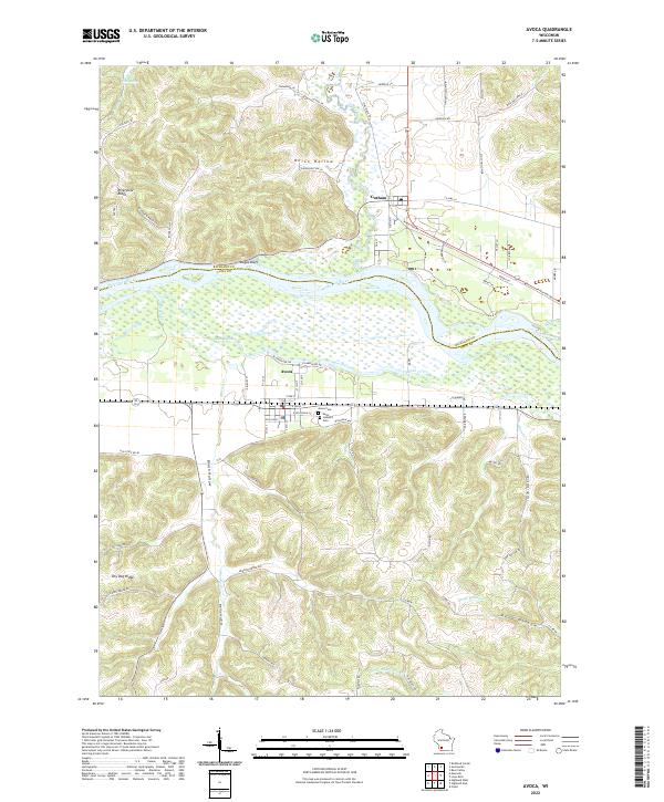 US Topo 7.5-minute map for Avoca WI