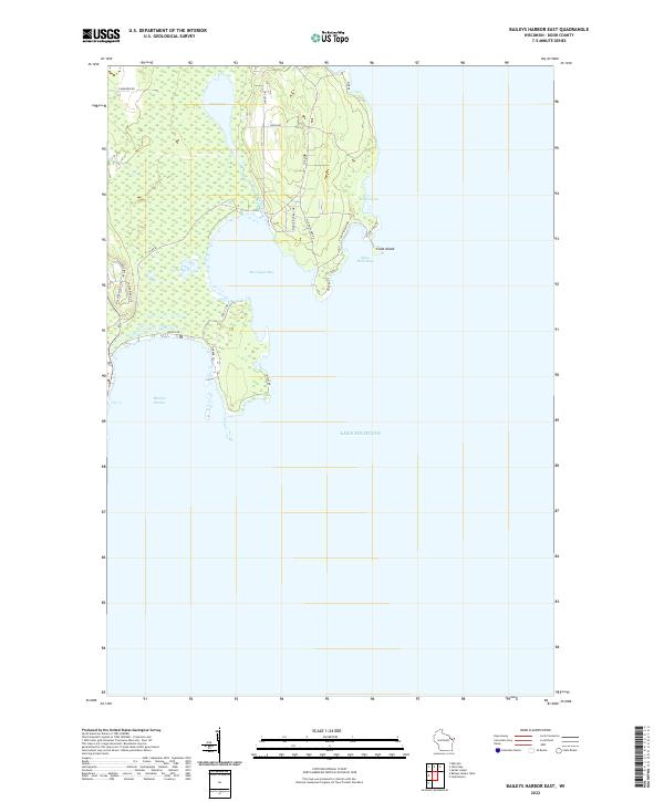 US Topo 7.5-minute map for Baileys Harbor East WI