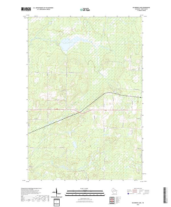 US Topo 7.5-minute map for Big Briens Lake WI