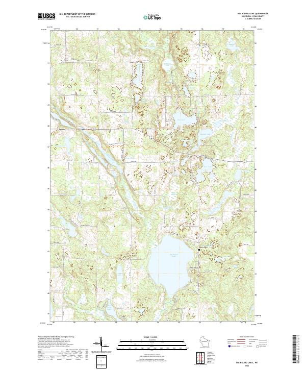 US Topo 7.5-minute map for Big Round Lake WI