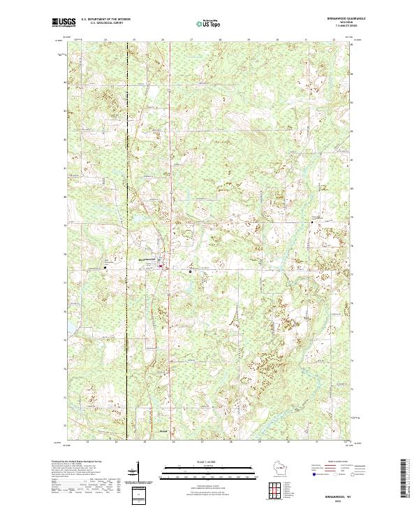 US Topo 7.5-minute map for Birnamwood WI