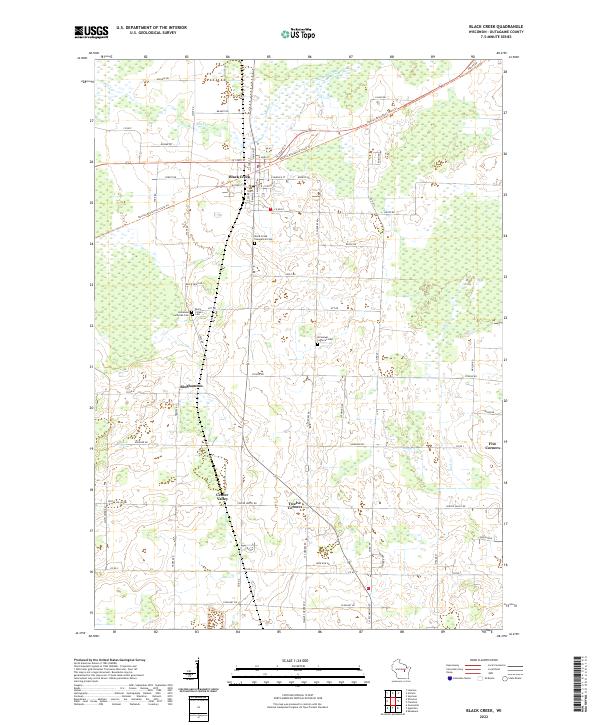 US Topo 7.5-minute map for Black Creek WI