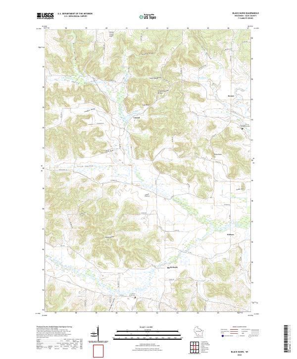 US Topo 7.5-minute map for Black Hawk WI