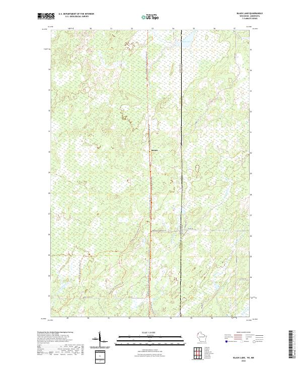 US Topo 7.5-minute map for Black Lake WIMN