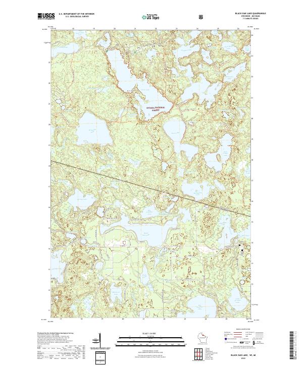 US Topo 7.5-minute map for Black Oak Lake WIMI