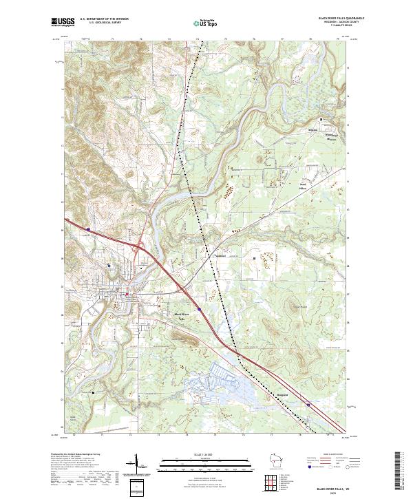 US Topo 7.5-minute map for Black River Falls WI