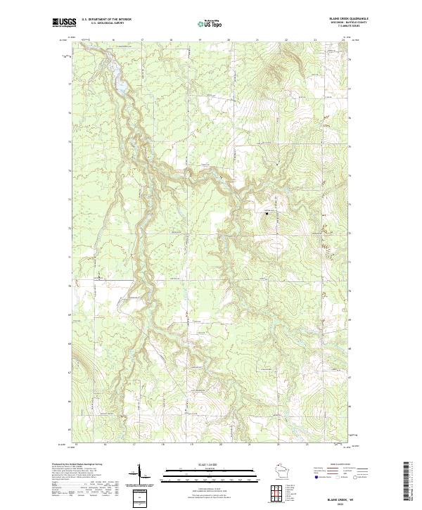 US Topo 7.5-minute map for Blaine Creek WI