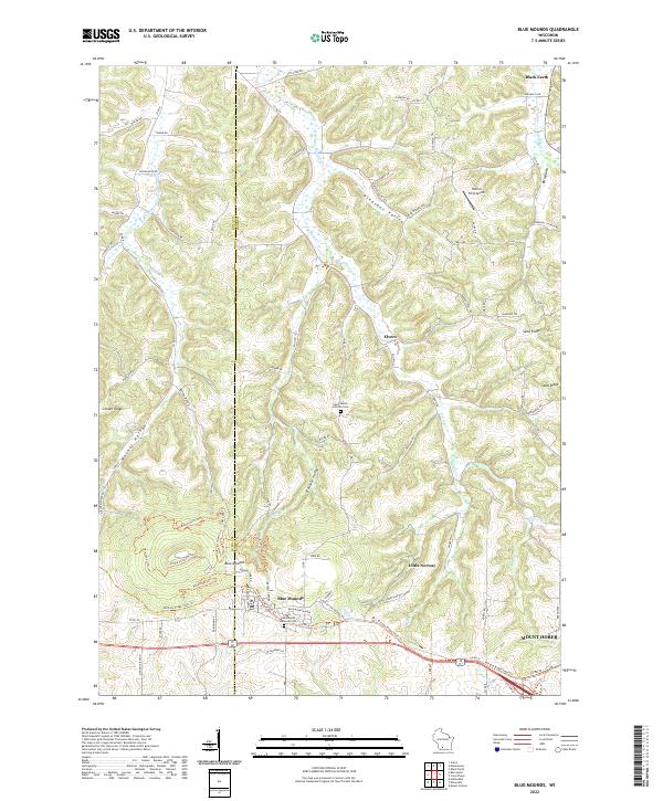 US Topo 7.5-minute map for Blue Mounds WI