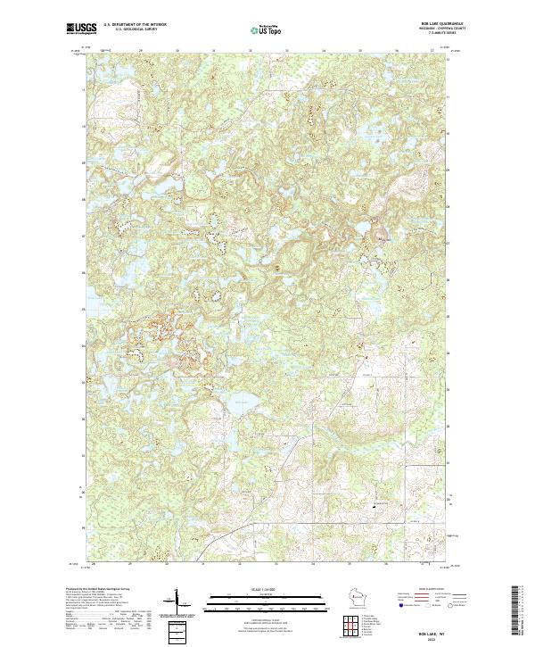 US Topo 7.5-minute map for Bob Lake WI