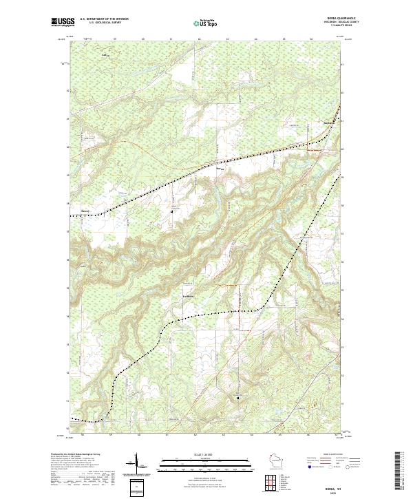 US Topo 7.5-minute map for Borea WI