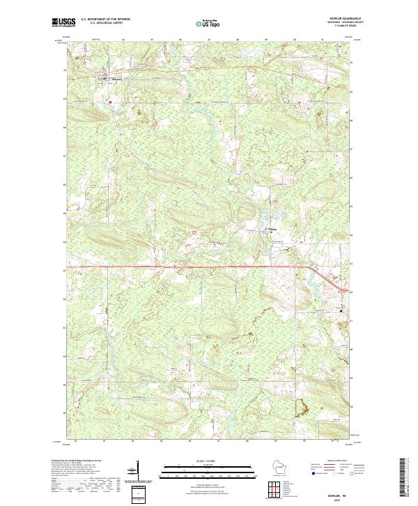 US Topo 7.5-minute map for Bowler WI